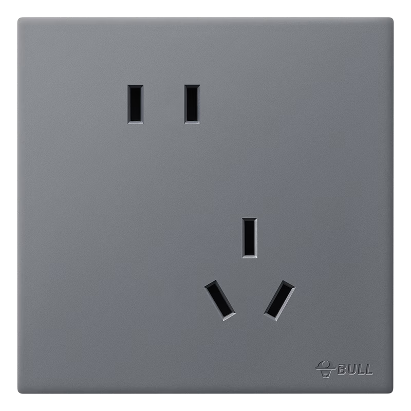 BULL Switch Socket G60 Series 10A Angled Five-Hole Ultra-Thin Socket Panel G60Z223A Phantom Gray