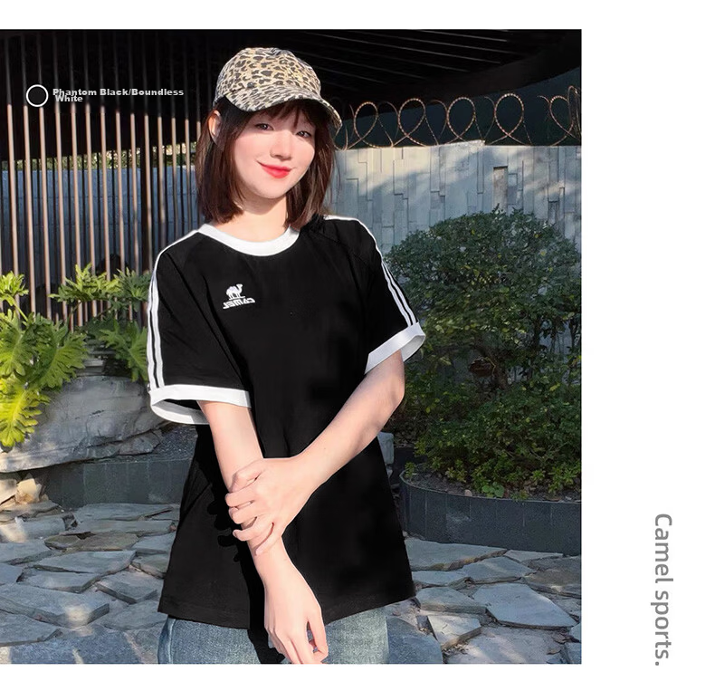 CAMEL Dilireba Style Short Sleeve Soft Cotton T-Shirt Unisex Summer New Loose Casual Sports Top 35
