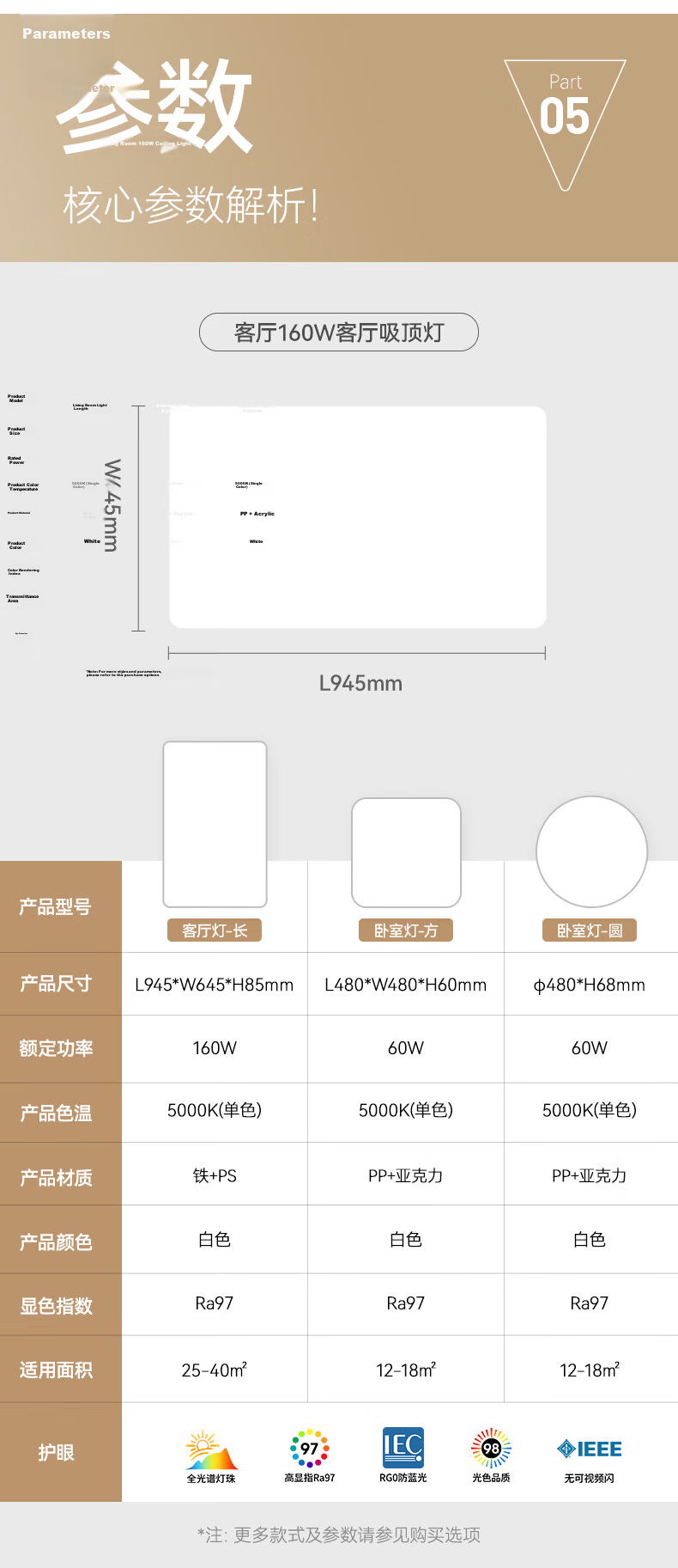 NVC LED Eye-Care Ceiling Light Living Room Main Light Bedroom Light 2026 High-End New Full Spectrum Big White Pro 14