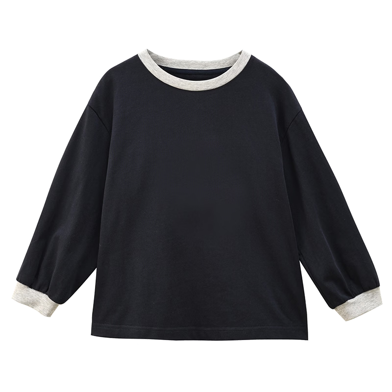 Hacikis Kids Spring and Autumn Long Sleeve T-Shirt Simple Top Boys Girls Skin-Friendly Base Shirt Pink 140