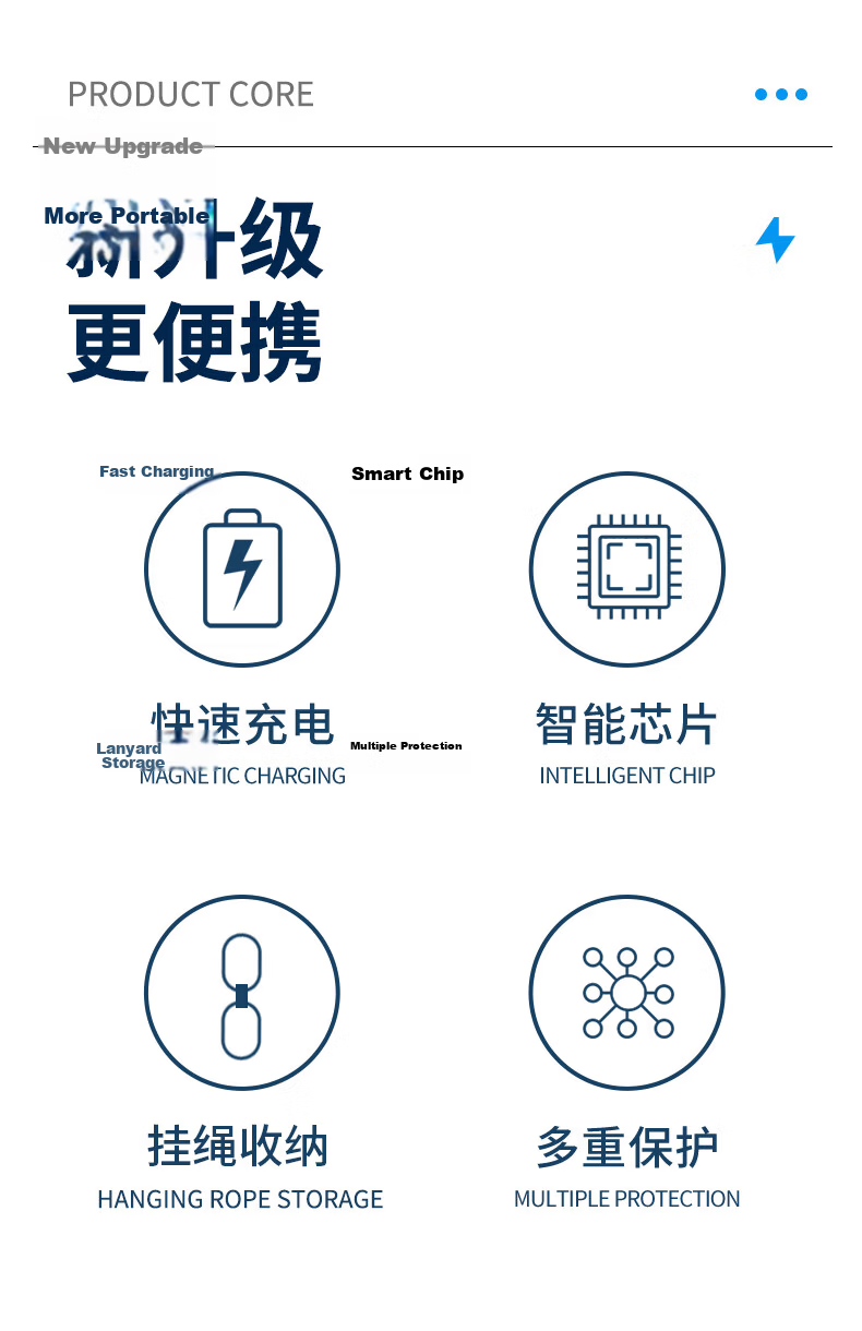Masentek Huawei Apple Phone Lanyard Charging Data Cable Dual Type-C Interface Anti-Lost 2-in-1 Portable Fast Charging Short Keychain Lightning 167 2
