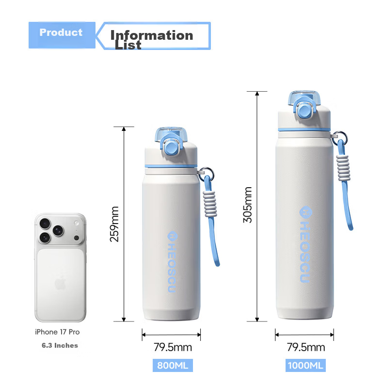 HEOSCU Insulated Water Bottle Cold Spray Cup Large Capacity Straw Cup for Summer School Boys and Girls Ages 6-12 21