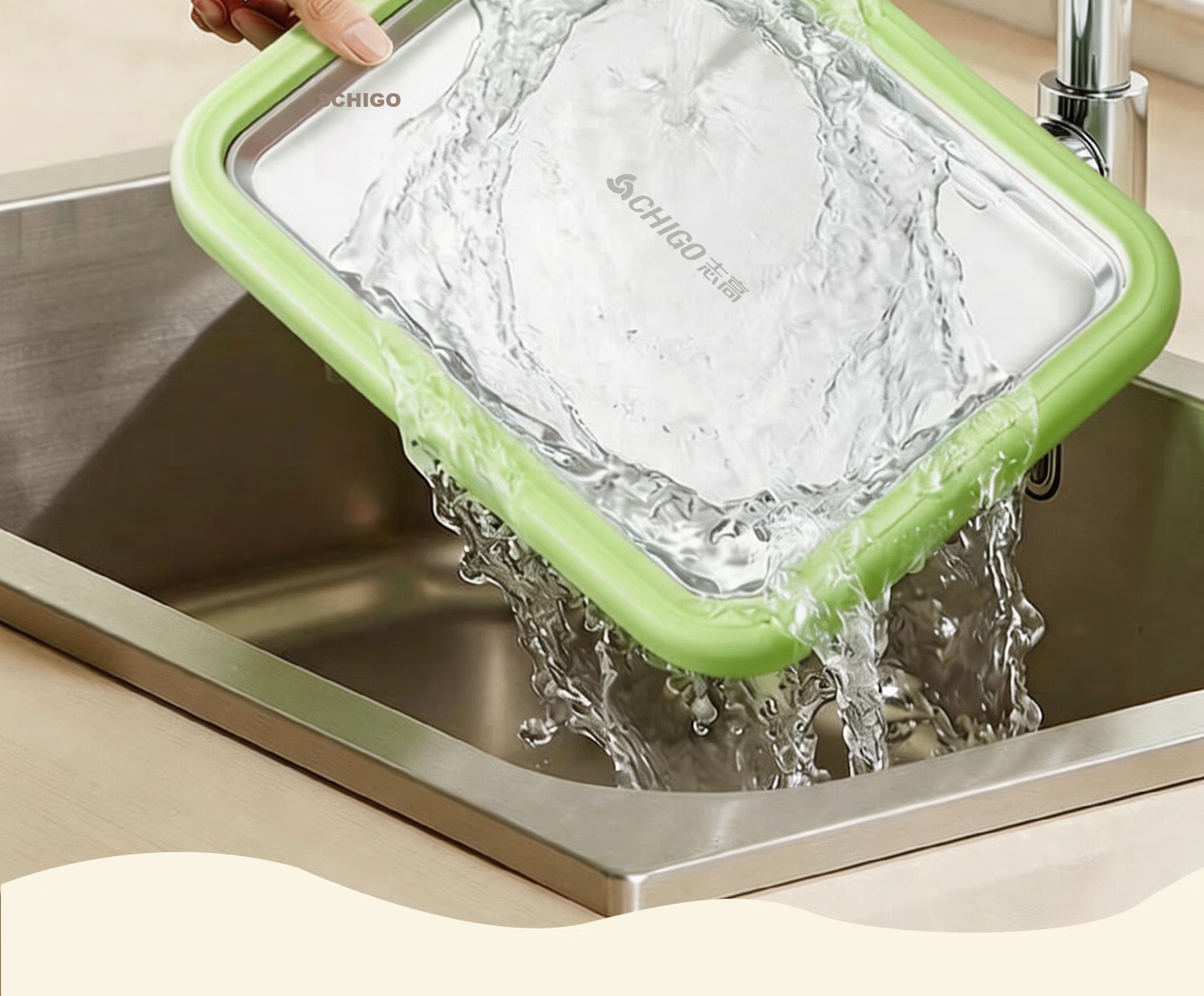 CHIGO Fried Yogurt Maker Fried Ice Machine DIY Ice Cream Large Green with Lid Children's Day Gift 26