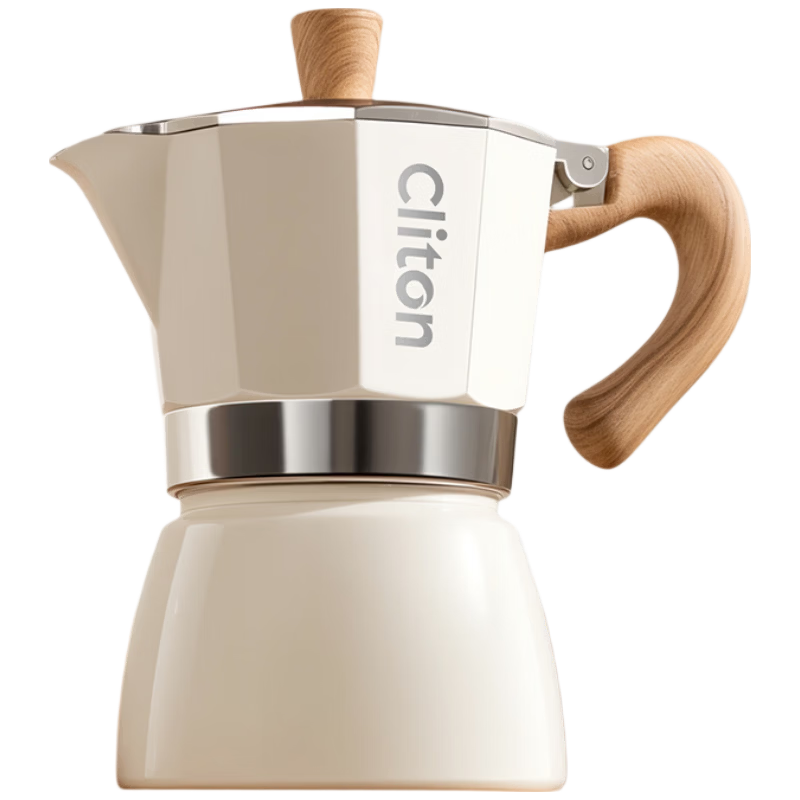 CLITON Small Pour-Over Coffee Maker Italian Espresso Machine Moka Pot Coffee Distributor Round Filter Paper 4-Piece Set