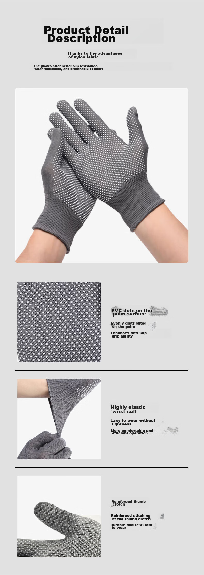 Wusjing Dot Glue Wear-Resistant Work Gloves 12 Pairs Cotton Linen + Dot Glue Anti-Slip Durable Yellow Maintenance Mechanical Construction Gloves 11