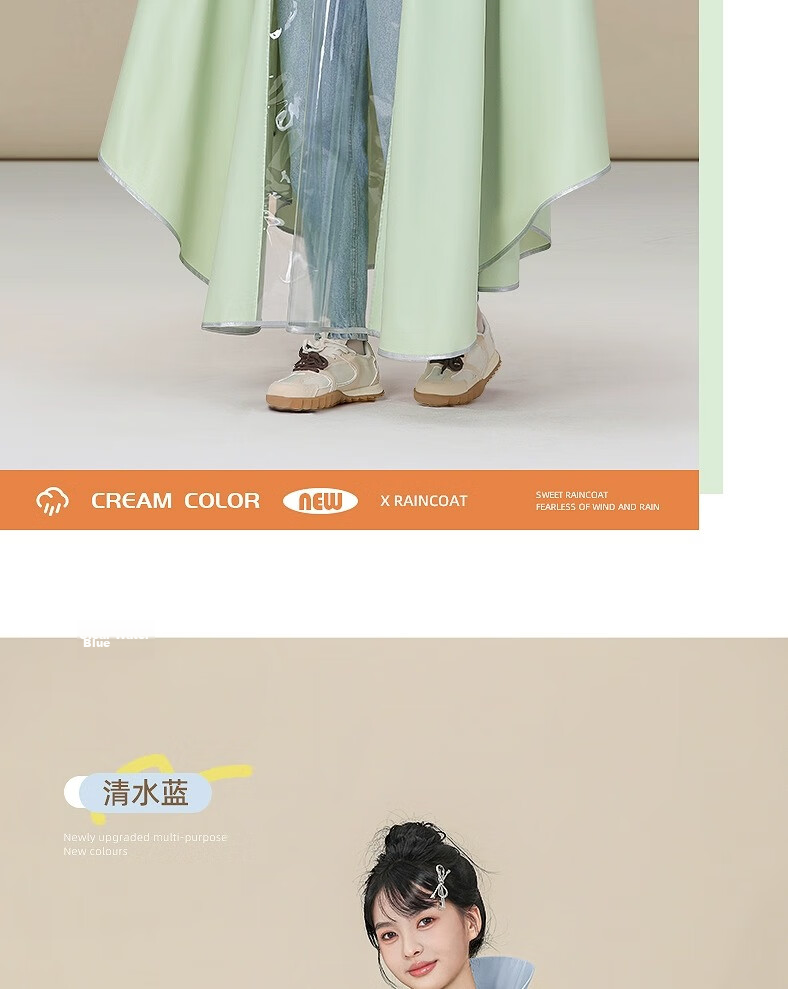 Beimei Electric Scooter Raincoat for Women, Adult Long Full-Body Heavy-Duty Waterproof Poncho for Outdoor Riding 25