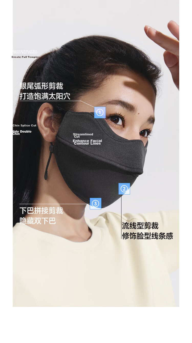 Beneunder Face Mask, Winter Women's Cold-Proof Mask, Cycling Windproof Face Mask for Men, Sun Protection Mask, Anti-Dry High Aesthetic Value SF022 20