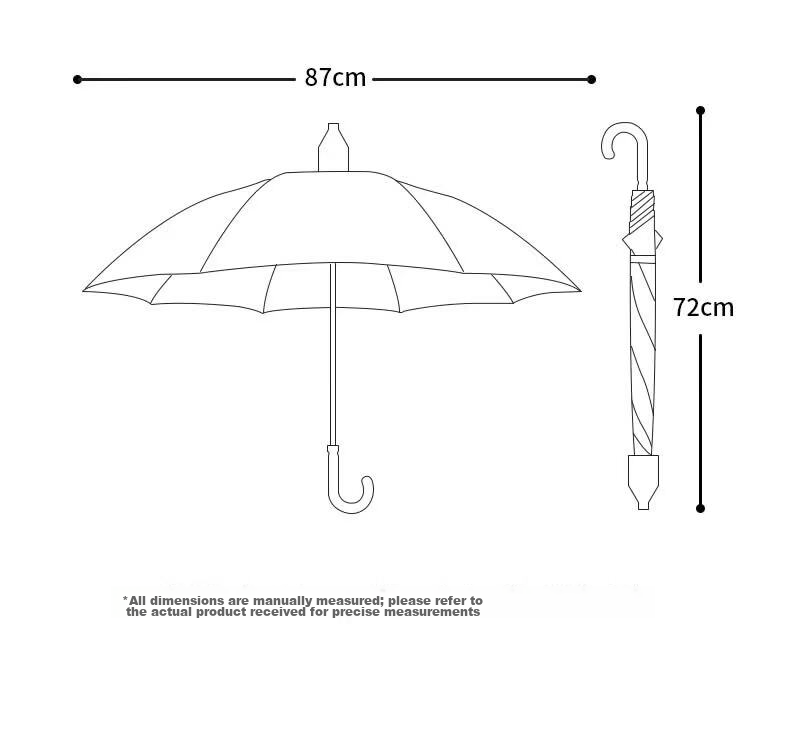 Baoshi Children's Umbrella for Girls, Sun Umbrella with Long Handle, Cartoon Design for Elementary School Students, Straight Handle for Both Sun And Rain Protection, Black Rubber Umbrella, Rainbow Playground 11