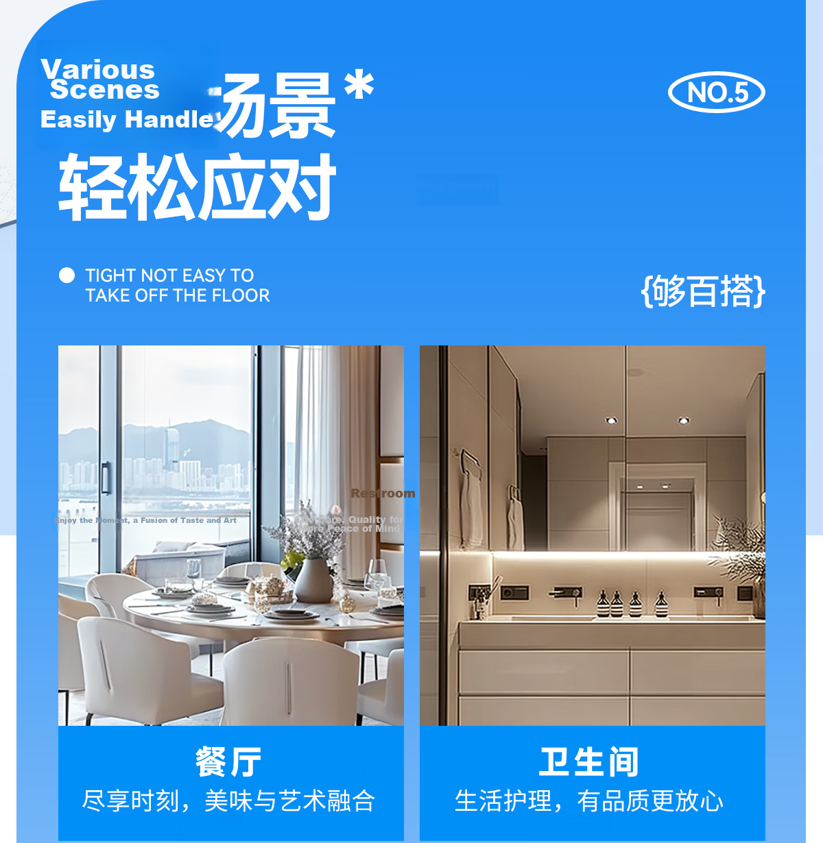 Manhua Cloud Pattern Blue Tissue Paper 5-Ply 360 Sheets * 6 Packs/Bundle Household Hand Wiping Toilet Paper Napkins Skin-Friendly Non-Irritating 12