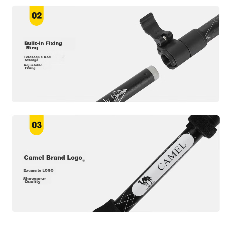 CAMEL Professional Outdoor Hiking Pole Ultra-Light Telescopic Folding Trekking Stick 174BABP672 Violet 17