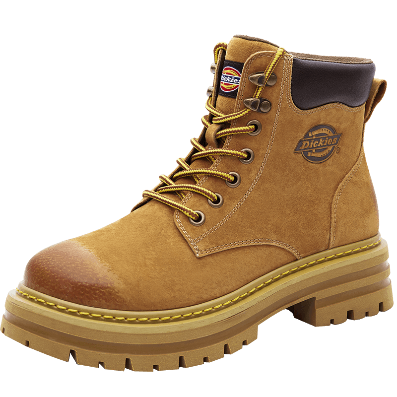 Dickies Women's High-Top Martin Boots, Fashionable Couple Boots, Versatile Work Boots for Women, Khaki-Lined, Unisex Style-38