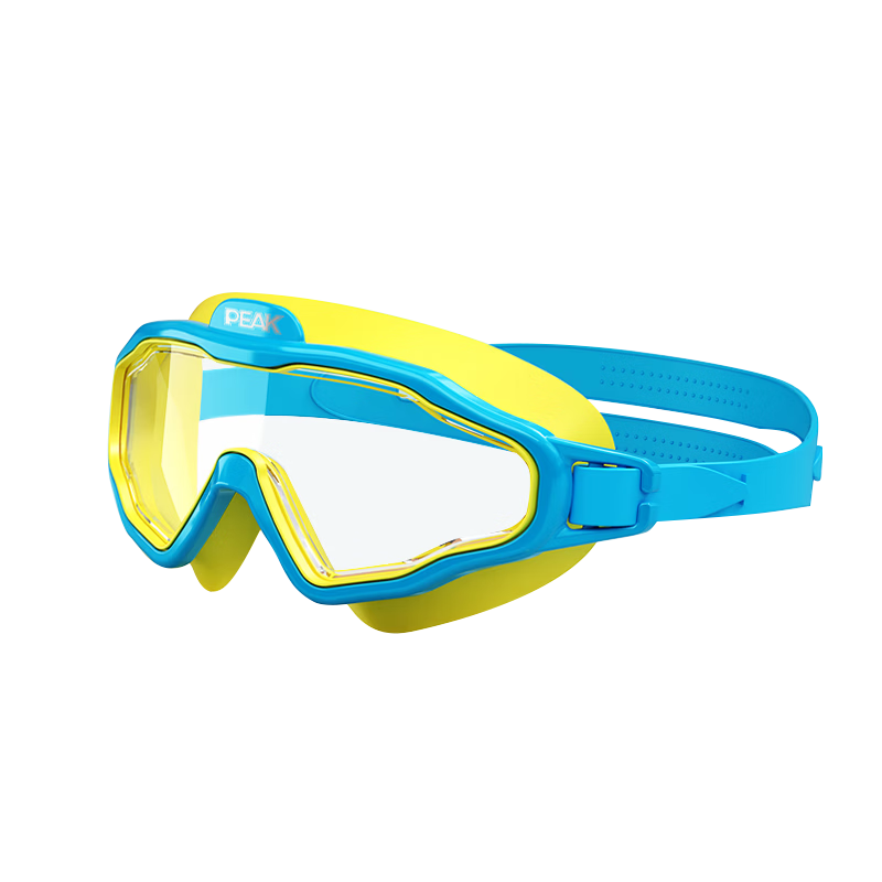 PEAK Kids Swimming Goggles Large Frame HD Anti-Fog Waterproof Transparent Swim Glasses Diving Gear Blue Yellow