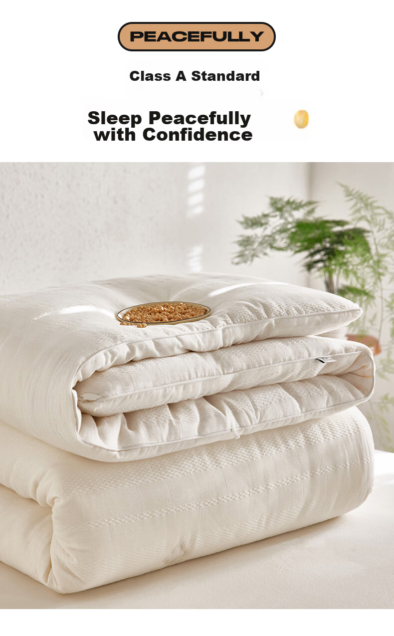 MUJI A-Class 99% Soy Protein Quilt, 100% Cotton Double-Layer Gauze Spring and Autumn Quilt, Four-Season Air Conditioning Quilt Core, 200*230cm, 5 Jin 6