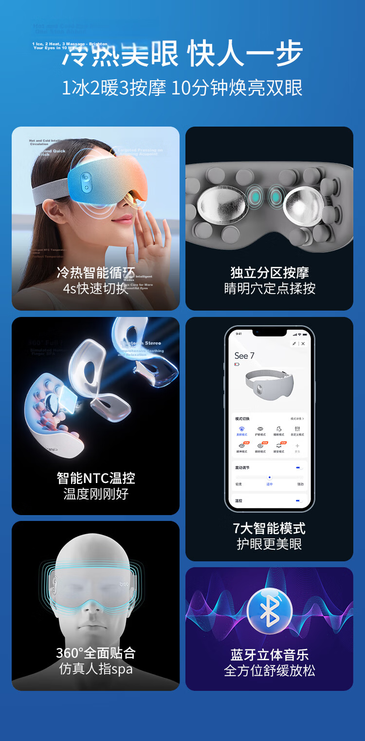 Breo See7R Eye Massager Eye Care Device Heated Eye Mask Eye Massager Eye Protection Instrument Gift for Parents, Friends, and Loved Ones Sun Yingsha Edition 4
