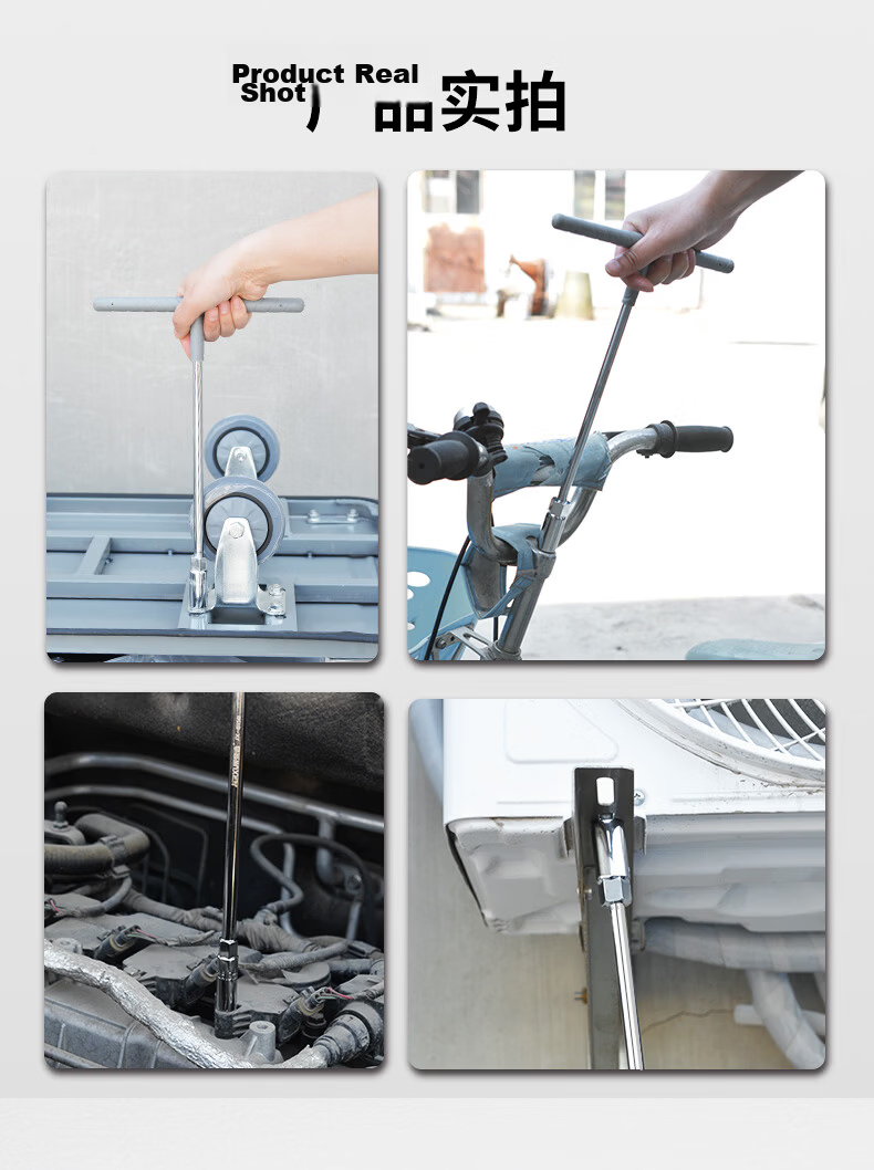 JERXUN 14mm T-Handle Hex Socket Wrench Extended T-Bar Automotive Motorcycle Tire Repair Tool 3
