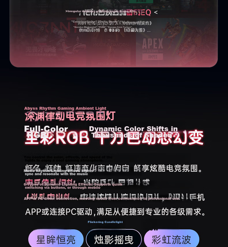 IKF A30 Phantom Gaming Computer Speakers 7.1 Surround Sound RGB Abyssal Colorful Lighting Wired Bluetooth Gaming Desktop Speakers 2026 New Independent Noise-Cancelling Microphone Xuanjing Black 15