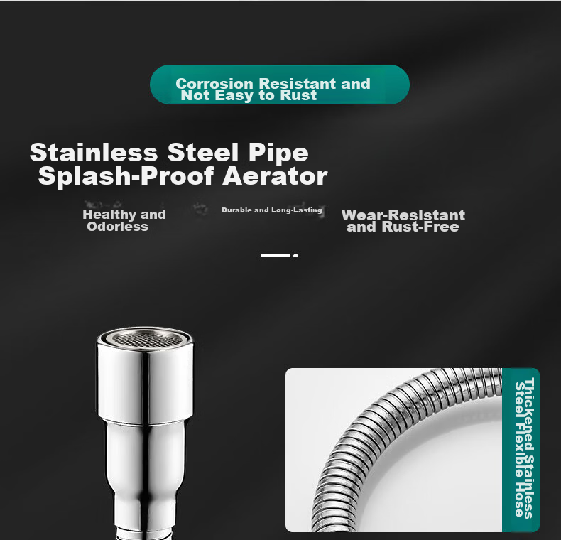 KEGOO Faucet Extender Universal Splash-Proof Connector Filter Aerator Swivel Extension Hose Universal Nozzle K5153 11