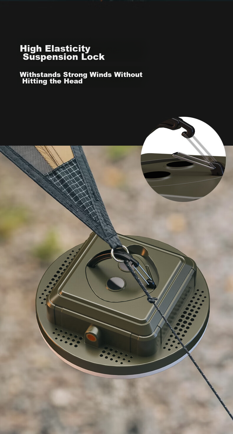 LEM Outdoor Camping Lantern Long-lasting Battery Tent Light Bright Rechargeable Hanging Lamp Emergency Power Outage Stall Light 7