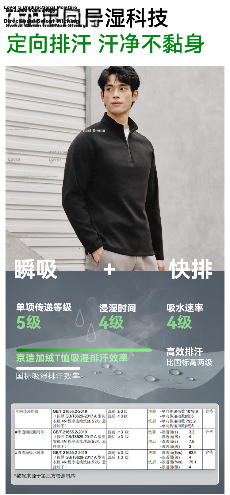 JD Jingzao Fleece Thermal Sports Long Sleeve T-Shirt Men Spring Fleece Warm Half-Zip Sweatshirt Dark Khaki XL 9