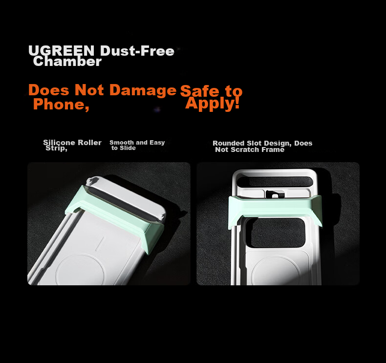UGREEN 3D Curved Edge + AR Anti-Reflective Tempered Glass Screen Protector for iPhone 17 Pro Max Full Coverage Anti-Fingerprint Dust-Free Installation 11