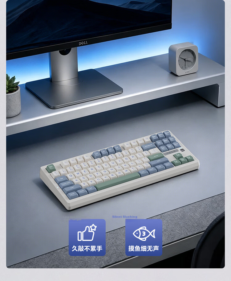 JD Jingzao JZ870 Pro Black Rose Three-Mode Mechanical Keyboard Wireless Bluetooth Wired Gaming E-sports Office Keyboard Compatible with Apple Mac Desktop Laptop 7