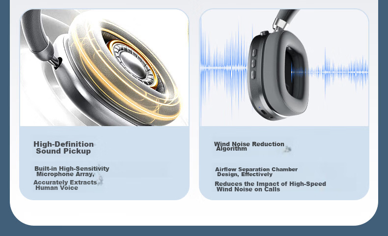 Aigo Bluetooth Headphones Over-Ear Active Noise Cancelling Comfortable Music Gaming Sports for Apple Xiaomi Phones Computers WH600 Silver 6