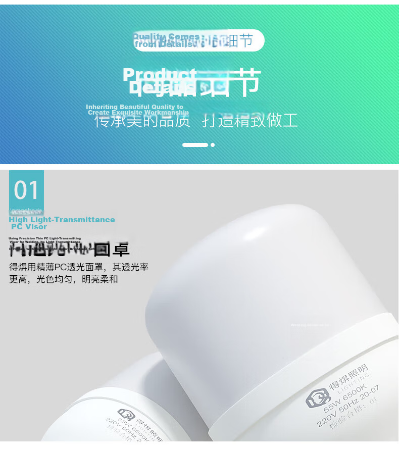 Dexin LED Bulb Super Bright Energy-Saving Home Indoor Lighting Factory High Power E27 Screw Base White Light 65W-E27 Screw Base - 1 Pack 13