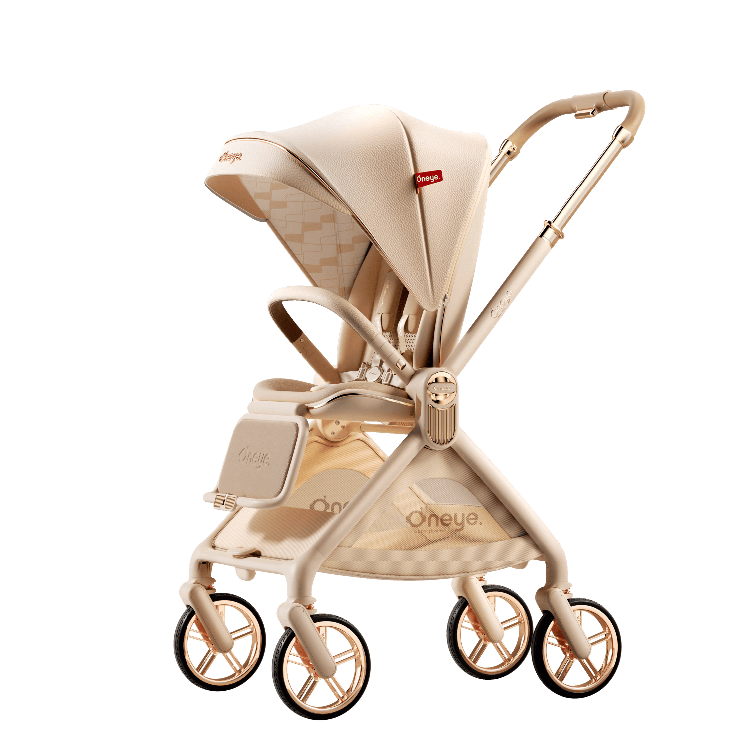 Wanya T9max Baby Stroller Reversible Lightweight Foldable Four-Wheel Shock Absorption Newborn High Landscape Champagne Gold