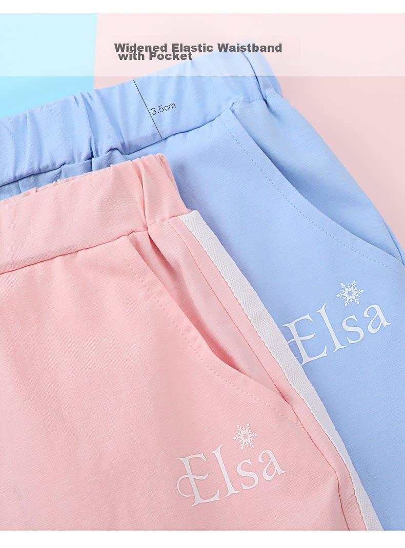 Disney Girls Summer Outfit Elsa Princess Toddler Short Sleeve T-Shirt and Shorts Set 11