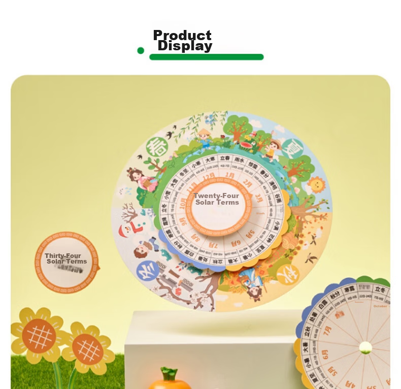 Yupinfengmao Xiaoshu 24 Solar Terms Rotating Handmade DIY Traditional Chinese Culture Intangible Heritage Children's Craft Kit Kindergarten Dashu 9