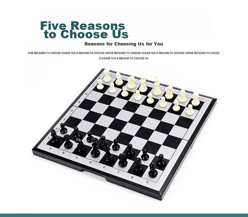 Chenggong International Chess, Children's Portable Folding Magnetic Chess Set, Dual-Use Chessboard, Educational Board Game for Camping, 4015 4