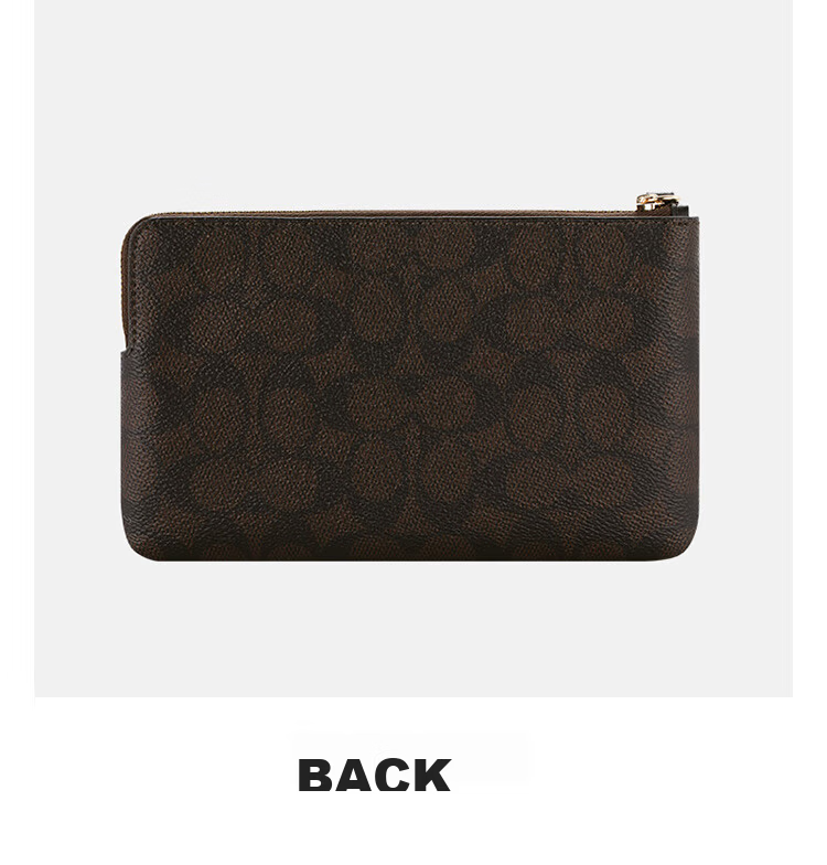 COACH Women's Small Wristlet Wallet Deep Brown with Black CZ277 Gift 5