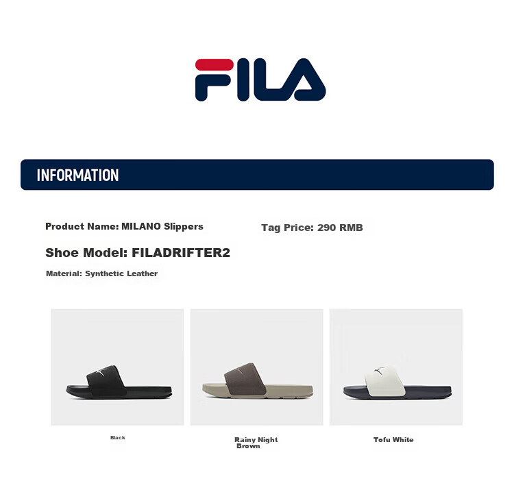 FILA Drift Boat 2 Men's Sports Slippers 2026 Summer New Casual Men's Sandals 8