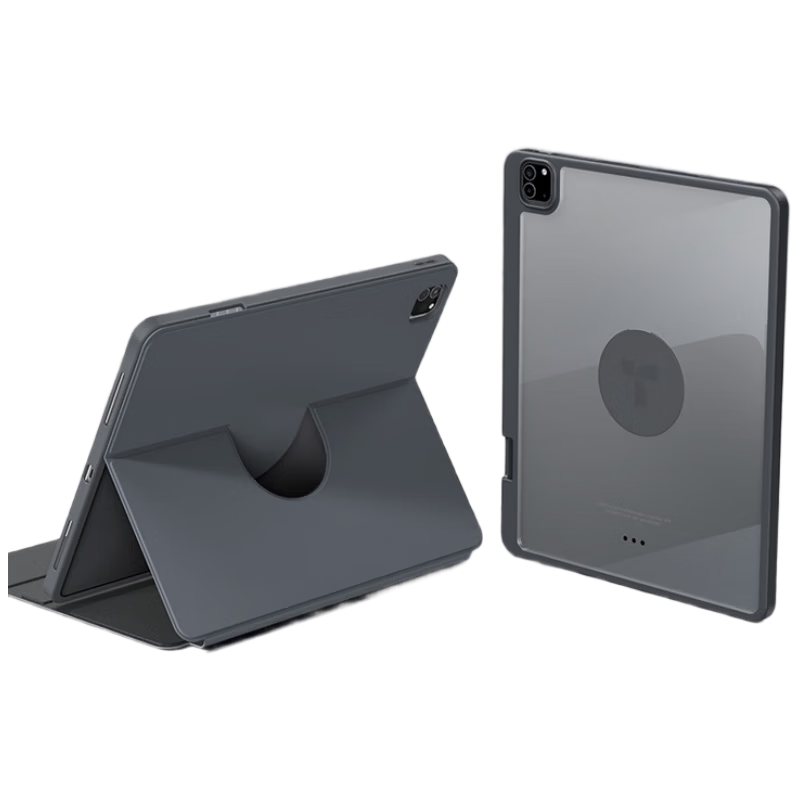 Torras Magnetic Detachable Case for iPad Air 11-inch M4 Chip Air 8/7/6/5 2026 Strong Magnetic Shockproof Tablet Case with Pencil Slot Deep Space Gray