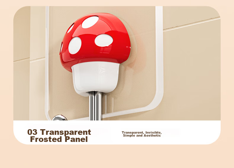 Baicaoyuan Super Strong Adhesive No-Drill Hooks, Powerful Sticky Hooks for Dormitory, Bathroom, Kitchen, Wall-Mounted, Transparent Mushroom Style, 10 Pieces 17