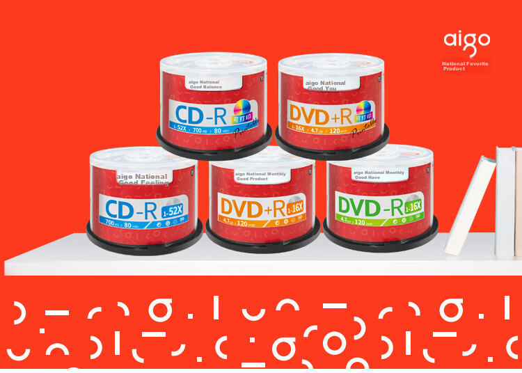 Aigo DVD+R Discs, 16x Speed, 4.7GB Capacity, Blank Discs, Printable, 50 Pieces in A Barrel, Video Data Backup, Stable Recording 2
