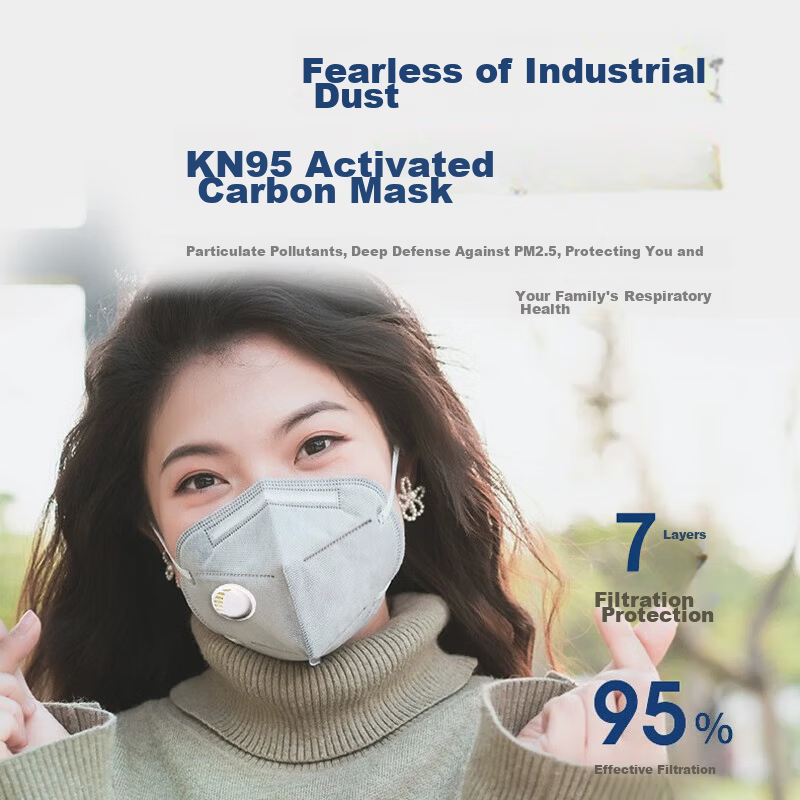 Sichen Colorful Dustproof Mask 25pcs with Breathing Valve Activated Carbon Mask Industrial Dustproof KN95 Ear-Hook Individually Packaged 2