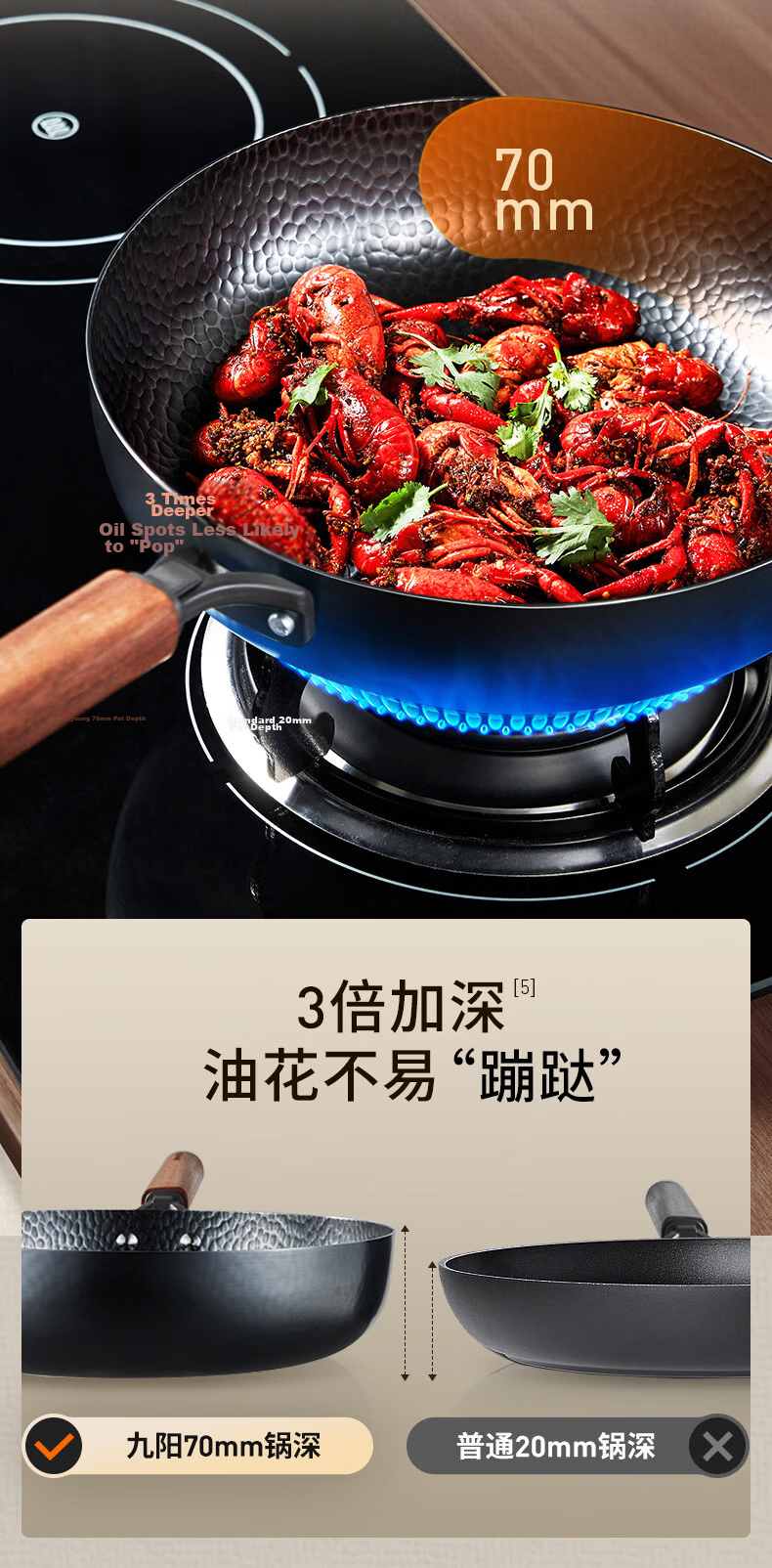 Joyoung 26cm Cast Iron Non-Stick Frying Pan Skillet Steak Breakfast Pan No Seasoning Required 20