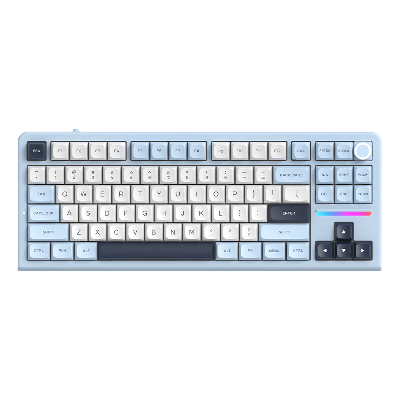 KZZI Z87 [Jinshu 87] Tri-mode Wireless Mechanical Keyboard 88-Key Gaming Keyboard Customizable Office Keyboard Bluetooth Wired Silent Switch Glacier Blue RGB Peach Pink Switch