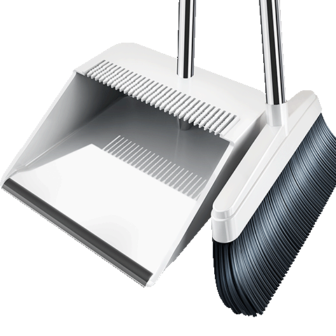 Jiabangshu Broom and Dustpan Set Soft Bristle Household Sweeping Brush with Comb Teeth Windproof Dustpan Two-Piece Set
