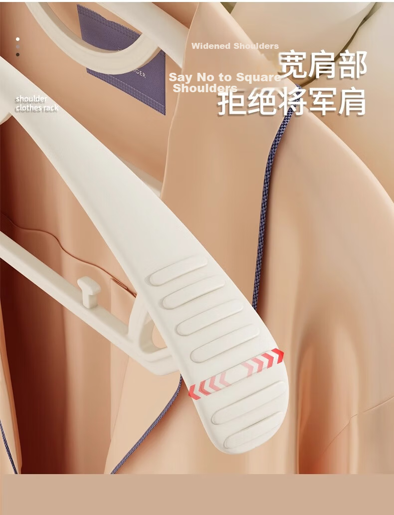 YOUQIN Wide Shoulder Hangers Non-Slip Clothes Drying Rack Thickened 5-Pack Anti-Shoulder Deformation Clothes Hangers for Home 10