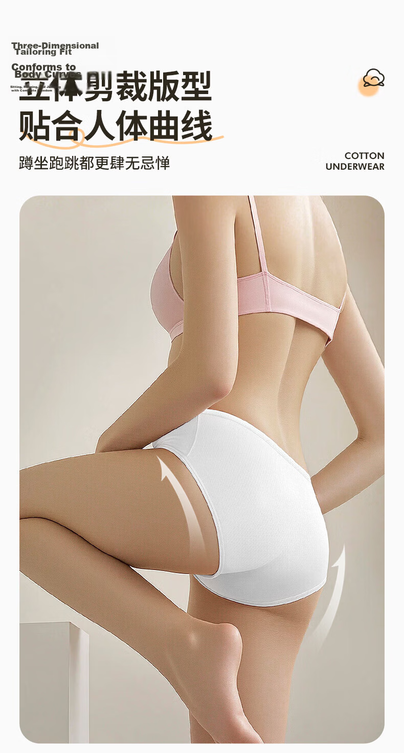 Baicaoyuan Disposable Cotton Women's Sterilized Maternity Postpartum Menstrual Period Wash-Free Daily Use Travel 5-Pack XXL Underwear 11