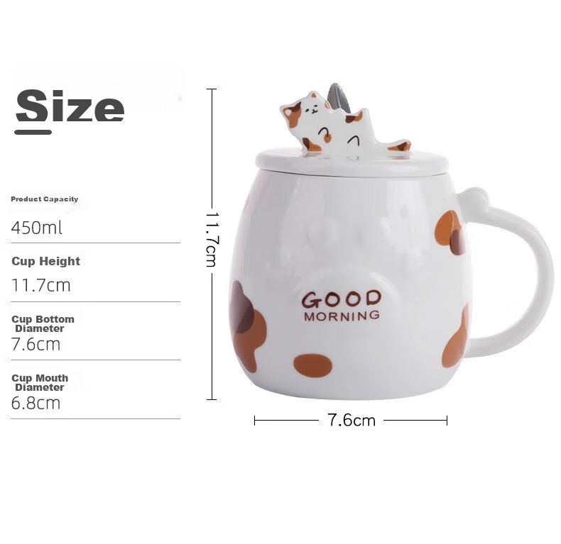 PINYU Ceramic Mug Large Capacity Gradient Pink Coffee Tea Cup for Home Office Breakfast Holiday Gift Souvenir 5