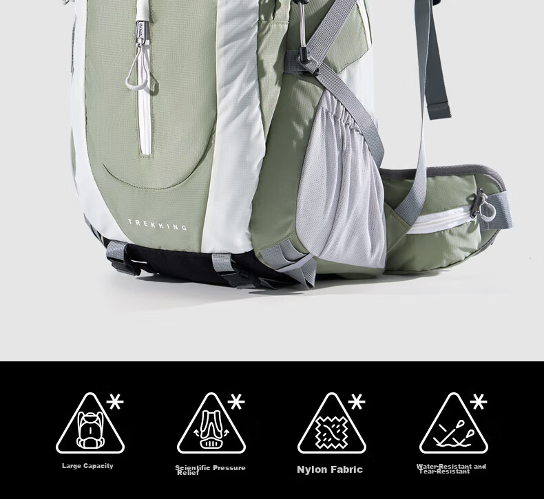 CAMEL Outdoor Professional Mountaineering Backpack Large Capacity Travel Hiking Double Shoulder Bag 575B634009 Recycled Gray 1