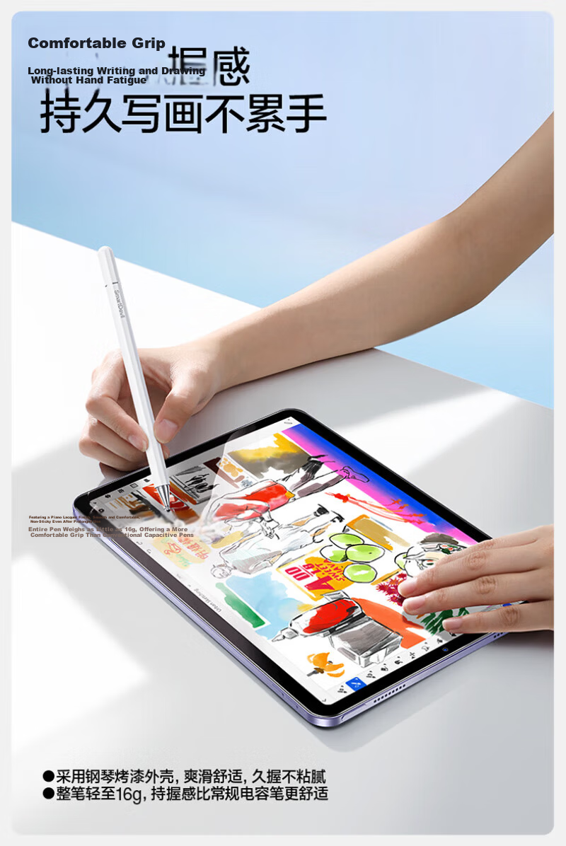Shanmo Compatible iPad Stylus Apple Pencil Xiaomi Touch Pen Android Tablet Phone Drawing Learning 2-in-1 Touch Pen 8