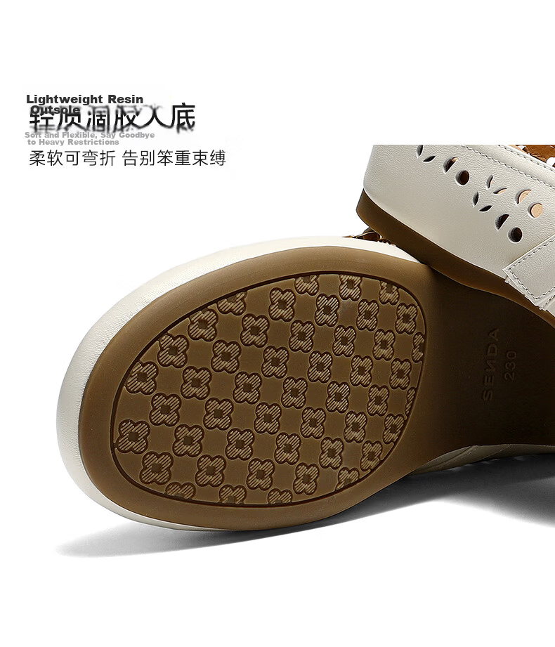 Senda Muller Women's 2026 Summer New Lambskin Hollow Casual Fashion Sandals XYH01BH6 Off-White 36 6