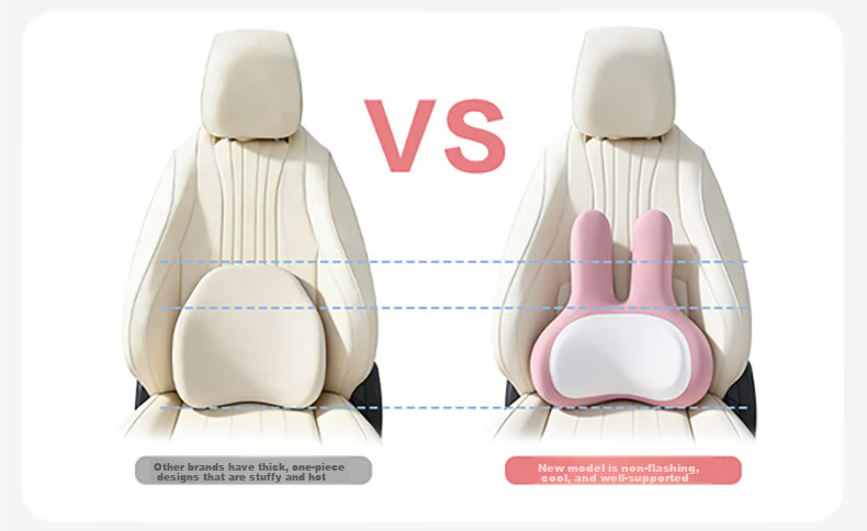 MINISO Rabbit Lumbar Support Neck Pillow Waist Cushion Car Headrest Office Nap Big Head Rabbit Pillow Set 9