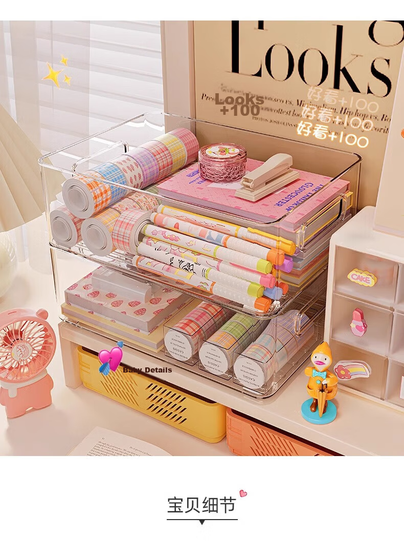 Jialifang Desktop Storage Box, Mini Cute with Lid, Coffee Table Organizer, Car And Bedroom Surface Wastebasket, Jewelry Storage Box 6