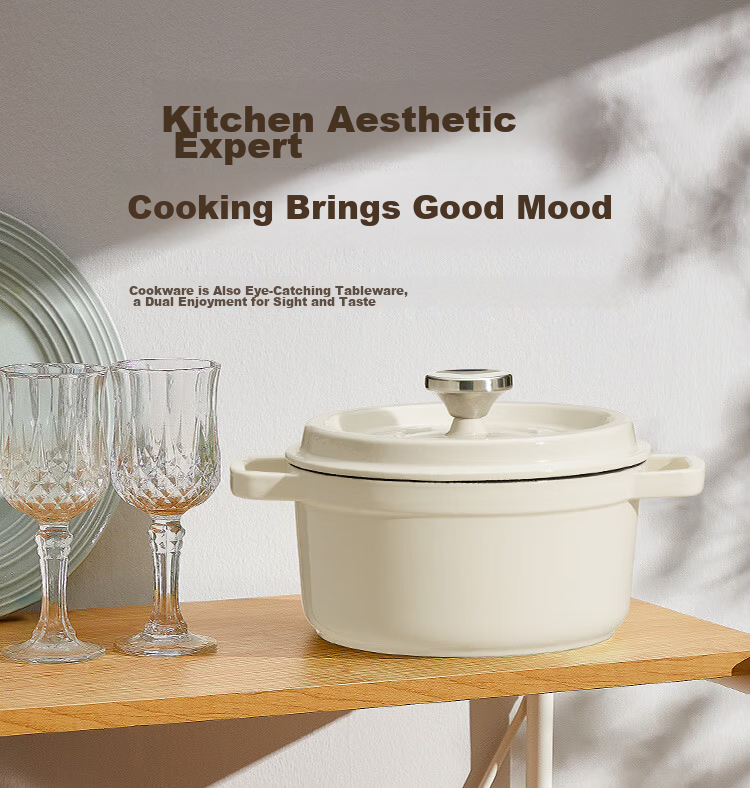 SUPOR Enameled Cast Iron Pot 22cm Soup Stew Pot Tea White ET22MF01-C 10