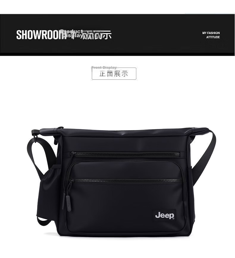JEEP Men's Large Capacity Crossbody Bag Shoulder Bag High-end Backpack Commuter Casual Multifunctional Messenger Bag Lightweight Luxury Travel Bag 13